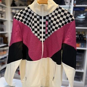Palm Angels Cream and Pink Checkered Jacket